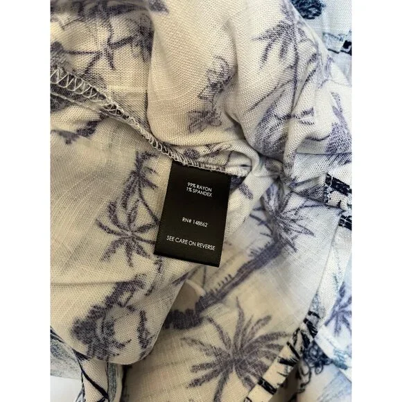 Torrid Women's Tropical Skeleton Print Tunic Top 2X Rayon/Spandex Blue/White - Picture 4 of 9